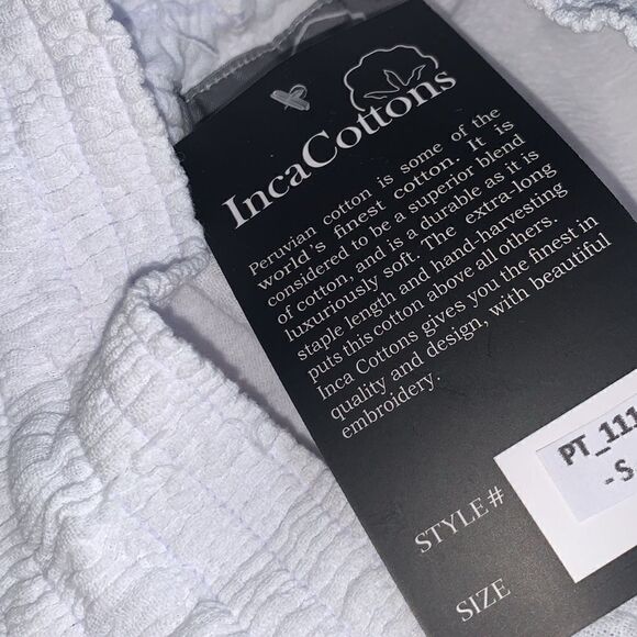 New Inca Cotton White Lace Palazzo Pants Women’s Size S - Picture 10 of 10